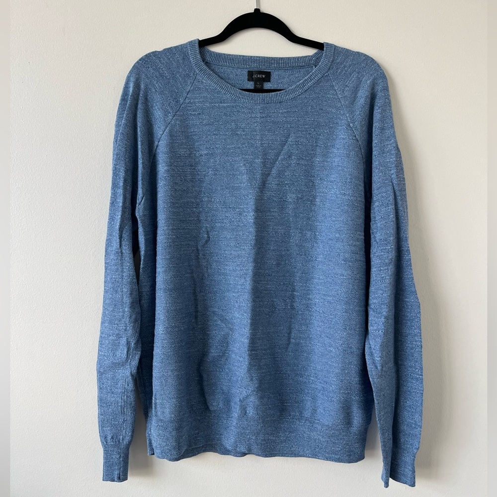 J. Crew Men's Blue Rugged Cotton Crewneck Sweater New